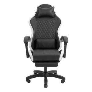SILLA GAMER MARS GAMING MGCXBBL NEGRA Y BLANCA RECLINABLE REPOSABRAZOS AJUSTABLE REPOSAPIES COJINES