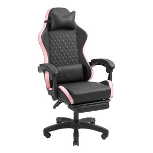 SILLA GAMER MARS GAMING MGCXBPK NEGRA Y ROSA RECLINABLE REPOSABRAZOS AJUSTABLE REPOSAPIES COJINES