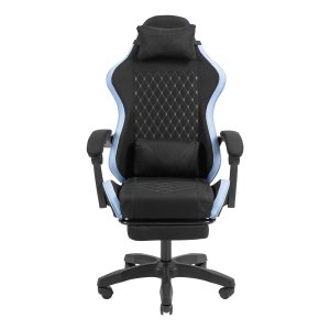 SILLA GAMER MARS GAMING MGCXFGRBL NEGRA Y AZUL RECLINABLE REPOSABRAZOS AJUSTABLE REPOSAPIES COJINES