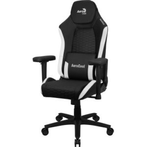 SILLA GAMING AEROCOOL CROWN DISEÑO PREMIUM CUERO SINTETICO AEROWEAVE NEGRA CON DETALLES EN BLANCO RE