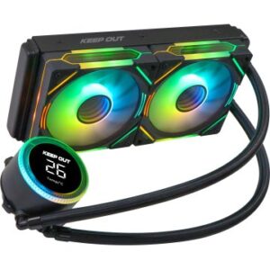 SISTEMA DE REFRIGERACION LIQUIDA KEEP OUT XWC-240 PRO ARGB INTEL Y AMD VENT.  2x120mm DISPLAY TEMP