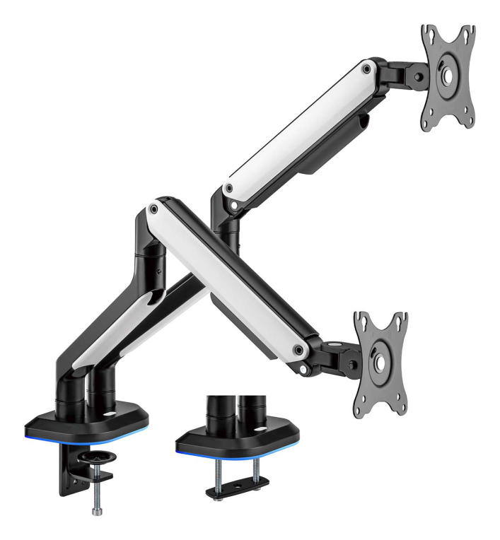 SOPORTE MONITOR AISENS MESA RGB GAMING CONTRAPESO MONITOR(3 PIV 2 BRAZOS)17"-32"