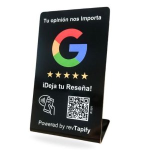 STAND NFC PARA RESEÑAS DE GOOGLE DE REVTAPIFY TECNOLOGIA NFC Y CODIGO QR