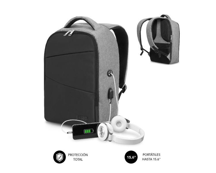 MOCHILA SECURE V2 AP ANTIROBO 16'' GRIS SUBBLIM