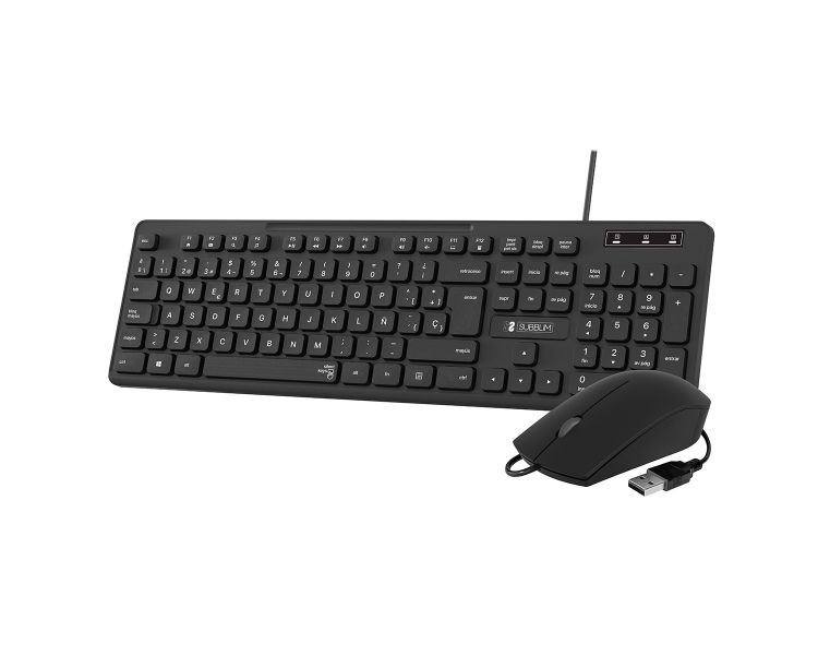 TECLADO + RATON BUSINESS SLIM SILENCIOSO WIRED NEGRO SUBBLIM