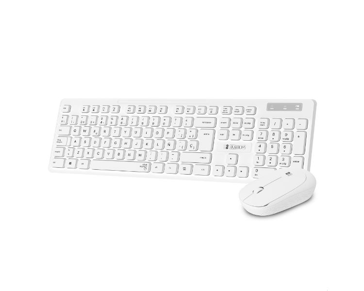 TECLADO + RATON BUSINESS SLIM SILENCIOSO WIRELESS BLANCO SUBBLIM