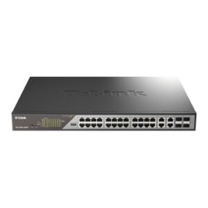 SWITCH GESTIONABLE D-LINK DSS-200G-28MP/E 24X10/100/1000 POE , 4XCOMBO 1000 Mbps RACK 19" 30WXPUER