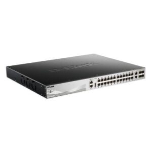 SWITCH GESTIONABLE L3 D-LINK STACKABLE DGS-3130-30PS/SI 24P POE (370W) GIGA + 2P 10G + 4P 10G SFP+