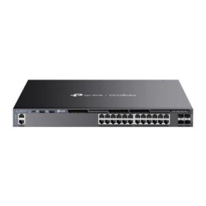 SWITCH GESTIONABLE L3 TP-LINK SG6428XHP 24P GIGABIT PoE+ CON 4 SLOTS SFP+ 10G PUERTO DE CONSOLA RJ45