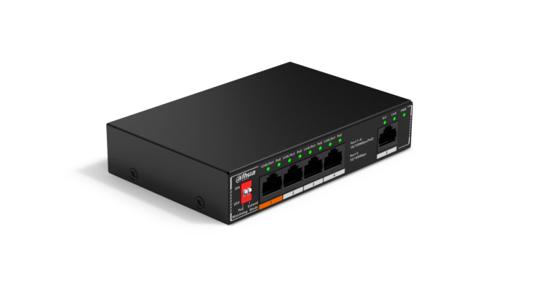 SWITCH IT DAHUA DH-SF1005P 5-PORT UNMANAGED DESKTOP SWITCH WITH 4-PORT POE