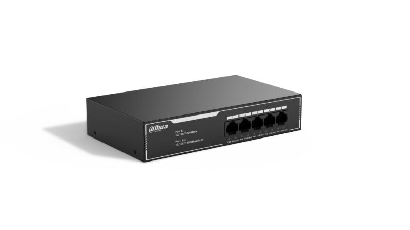 SWITCH IT DAHUA DH-SG1005LP 5-PORT ECONOMICAL GIGABIT SWITCH WITH 4-PORT POE