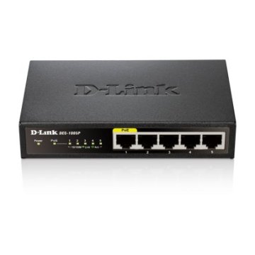 SWITCH NO GESTIONABLE D-LINK DES-1005P 5P ETHERNET CON 1POE SOBREMESA NO RACK