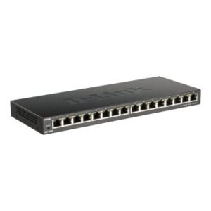 SWITCH NO GESTIONABLE D-LINK DGS-1016S 16P GIGA LOW PROFILE PARA SOBREMESA - PARED O INSTALACIONES D