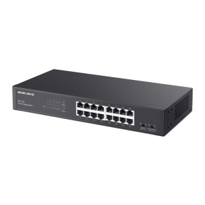 SWITCH NO GESTIONABLE MERCUSYS MS116GS 16P 16xRJ45 1Gbps CARCASA METALICA ENRACKABLE