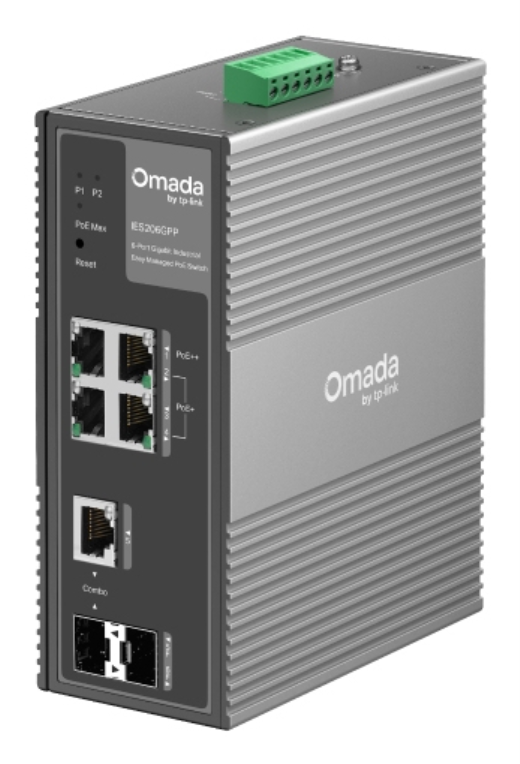 SWITCH OMADA IES208G 8-PORT GIGABIT 6-PORT POE+ AND 2-PORT POE++