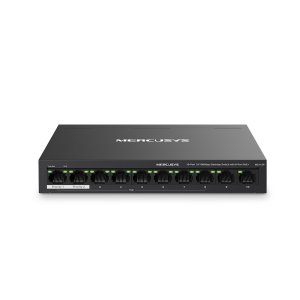 SWITCH POE+ NO GESTIONABLE MERCUSYS MS110P 10P 10/100 CON 8P POE+ 65W ETHERNET MINI DESKTOP