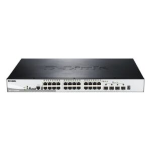 SWITCH SEMIGESTIONABLE D-LINK STACKABLE DGS-1510-28XMP/E 24P GIGA POE (370W)+ 4P 10G SFP+