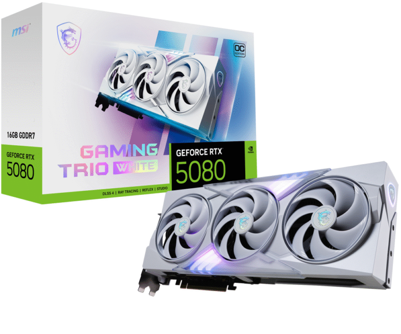 TARJETA GRAFICA MSI RTX 5080 16G GAMING TRIO OC WHITE