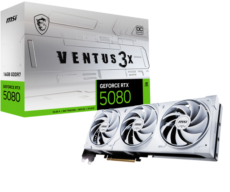 TARJETA GRAFICA MSI RTX 5080 16G VENTUS 3X OC WHITE