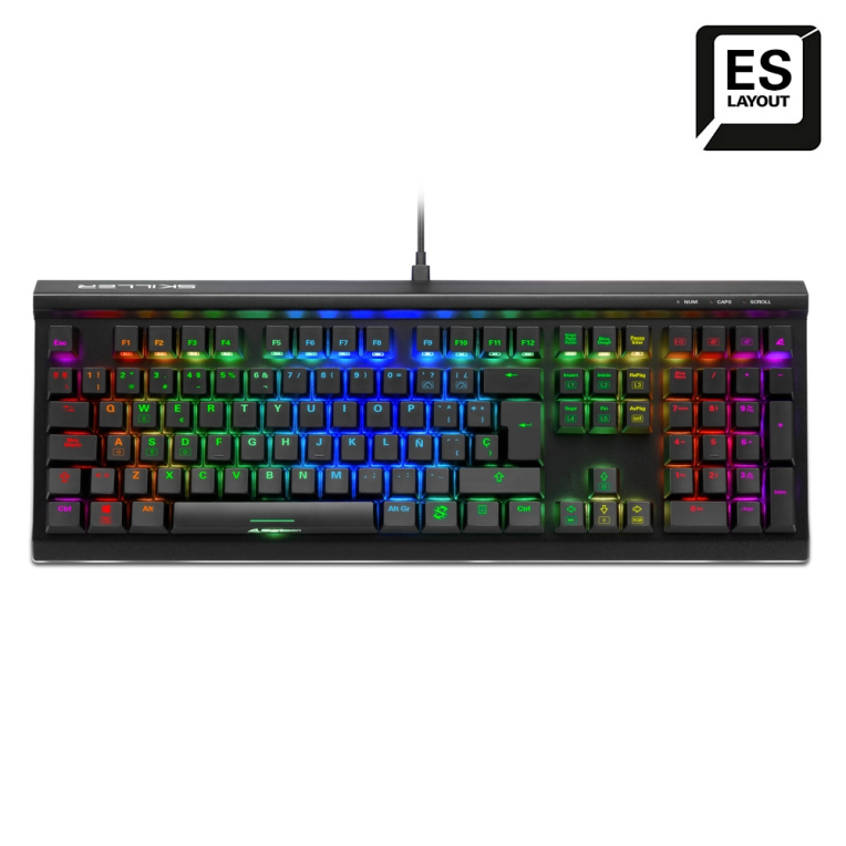 TECLADO GAMING SHARKOON SGK60 RED SWITCH USB RETROILUMINADO MECANICO NEGRO