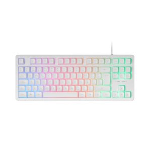 TECLADO H-MECH GAMING MARS GAMING MK023 PORTUGUES COLOR BLANCO TAMAÑO COMPACTO TKL ILUMINACION RGB