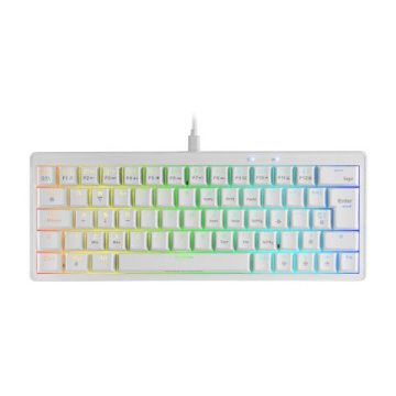 TECLADO MARS GAMING COMPACTO MKMINIPROWYES HOT-SWAP MECANICO SWITCH AMARILLO RGB CHROMA BLANCO