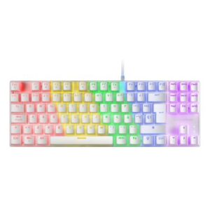 TECLADO MECANICO COMPACKTO TKL MARS GAMING MK80 ITALIANO WHITE ILUMINACION 12EFECTOS SWITCH ROJO