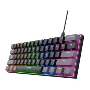 TECLADO MECANICO TRUST GAMING GXT 867 ACIRA COMPACTO USB-A/USB-C ILUMINACION RGB INTERRUPTORES ROJOS