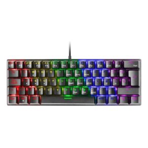 TECLADO MECANICO ULTRA COMPACTO MARS GAMING MK60R ITALIANO BLACK SWITCH ROJO PR DE 100Hz