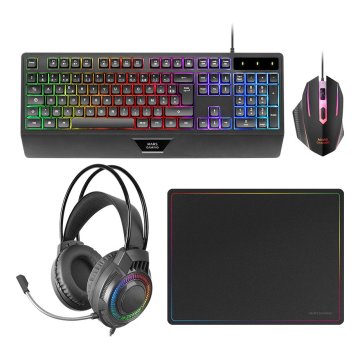 MARS GAMING TECLADO+RATON+ALFOMBRILLA+AURICULAR