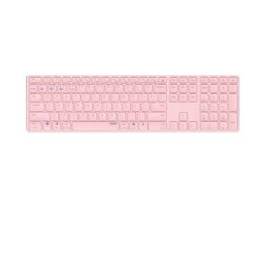 TECLADO RAPOO WIRELESS Y BLUETOOTH E9800M 2.4GHz BT 3.0 5.0 DISEÑO ULTRAFINO BATERIA ROSA