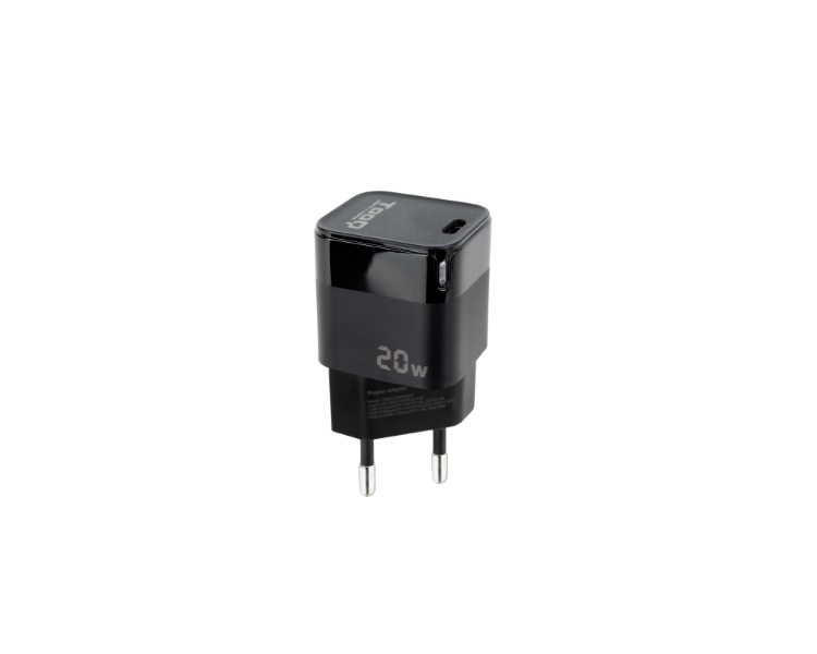 CARGADOR PARED USB-C/PD 20W LIGHT LED NEGRO TOOQ