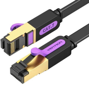 CABLE DE RED LATIGUILLO RJ45 CAT.7 SFTP AWG28 1 M NEGRO VENTION
