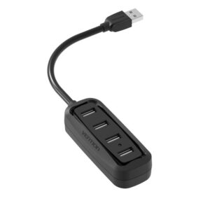 HUB 4 PUERTOS USB 2.0 4xUSB 0.50 M NEGRO VENTION