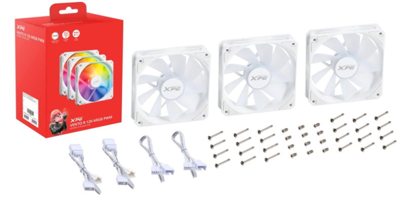 VENTILADOR CAJA XPG VENTOR 120MM BLANCO X3