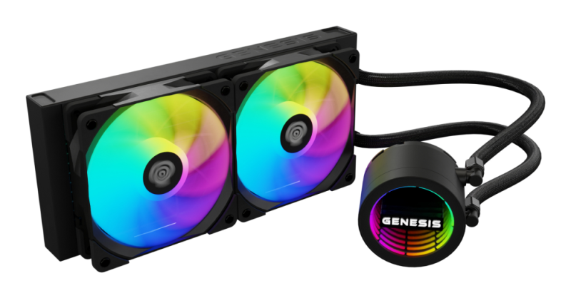 VENTILADOR GENESIS REFRIGERACION LIQUIDA HYDRIA 240 ARGB 120MM + PASTA TERMICA