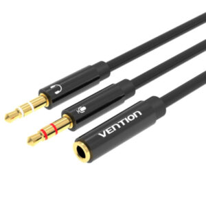 CABLE AUDIO ESTEREO JACK 2xJACK 3.5/M JACK3.5/H 0.30 M NEGRO VENTION